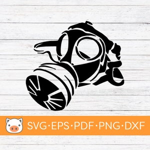 Gas Mask SVG Digital Download file, SVG Vector Cut File, Cricut, Silhouette, Cutting Files, Decal, T-shirt design, Sticker