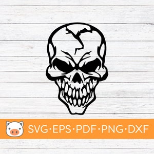 Skull SVG Digital Download file, Horror SVG Vector Cut File, Cricut, Silhouette, Cutting Files, Decal, T-shirt design, Sticker