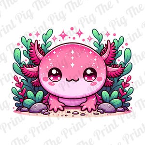Axolotl PNG Digital Download file, Cute animal PNG,  t-shirt print designs, sublimated print designs, cute rainbow animals