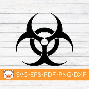 Biohazard Symbol SVG Digital Download Datei, SVG, Vektor Schnitt Datei, Cricut, Silhouette, Schneidedateien, Abziehbild, T-shirt Design, Aufkleber