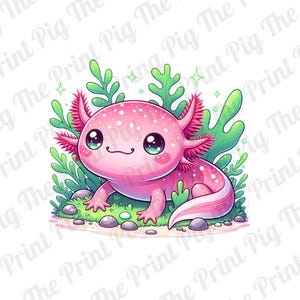 Axolotl PNG Digital Download file, Cute animal PNG,  t-shirt print designs, sublimated print designs, cute rainbow animals
