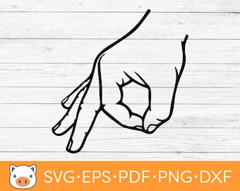 Puede incluir: Ilustración en blanco y negro de una mano haciendo el gesto de "vale", también conocido como el gesto de la "partida del círculo".