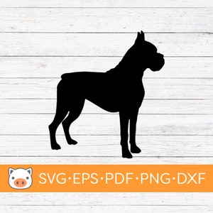 Boxer Silhouette SVG Digital Download file, Dog SVG, Vector Cut File, Cricut, Silhouette, Cutting Files, Decal, T-shirt design, Stickers