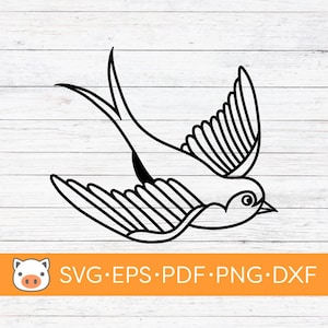 Hirondelle SVG Digital Download file, Oiseaux, SVG, Vector Cut File, Cricut, Silhouette, Cutting Files, Decal, T-shirt design, Stickers