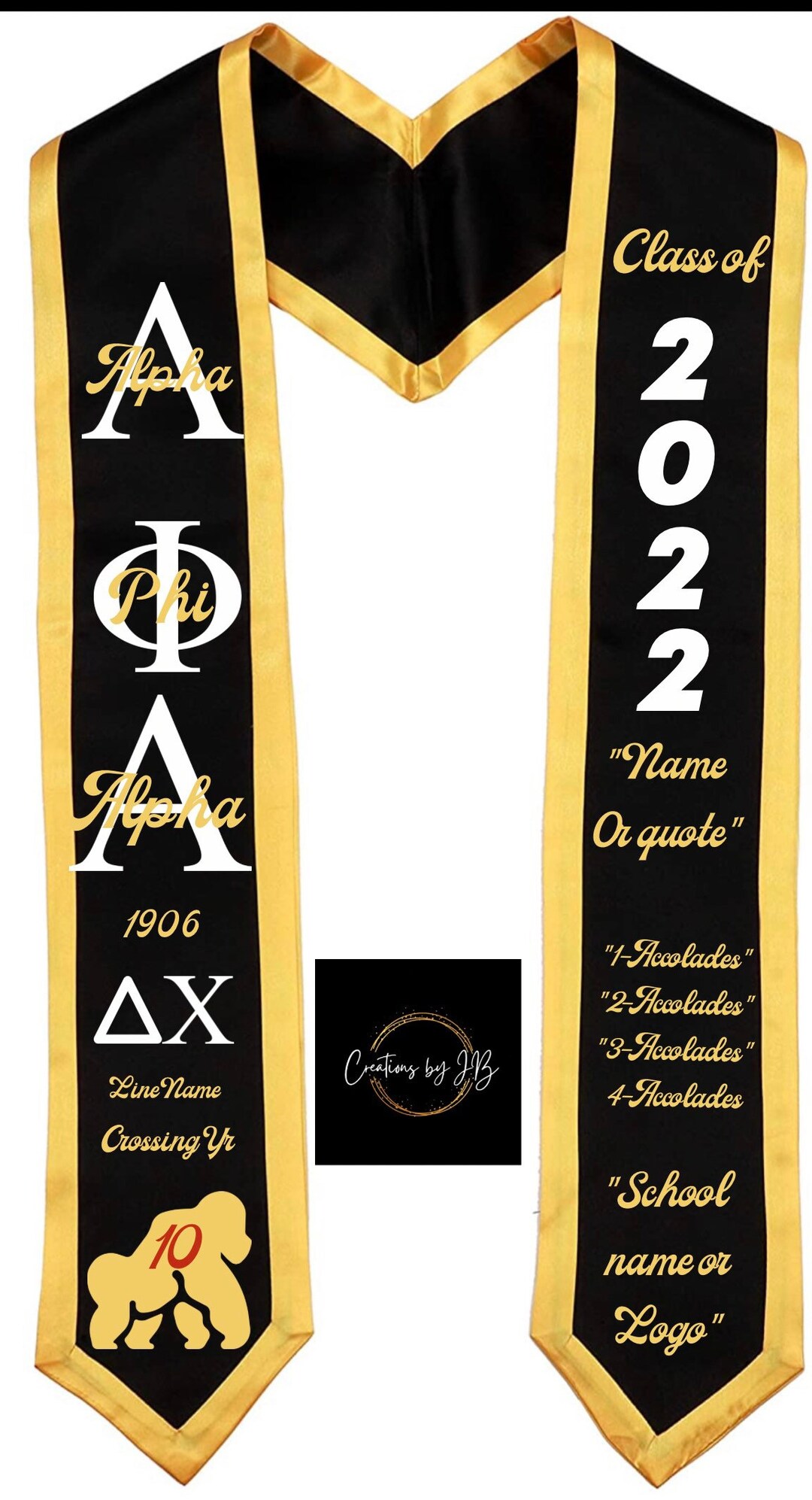 Fraternity Graduation Stole Custom Graduation Stole Greek Graduation