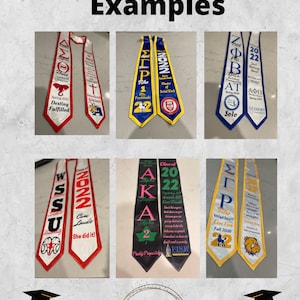 Sorority Graduation Stole | Custom Graduation Stole| Greek Graduation Stole | Pre-Designed Stole | Class of 2025 Stole| Class of 2025 Stole