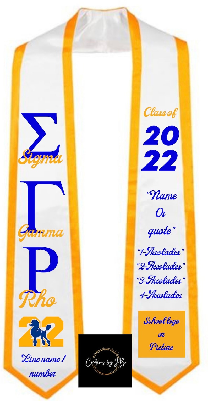 Sorority Graduation Stole Custom Graduation Stole Greek Etsy