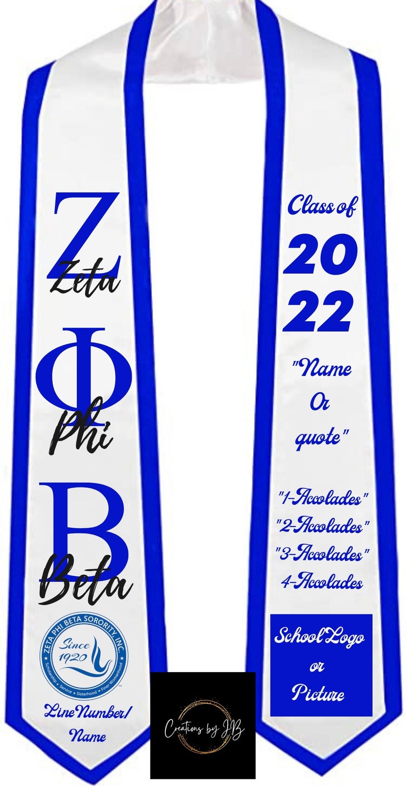 Sorority Graduation Stole Custom Graduation Stole Greek Etsy