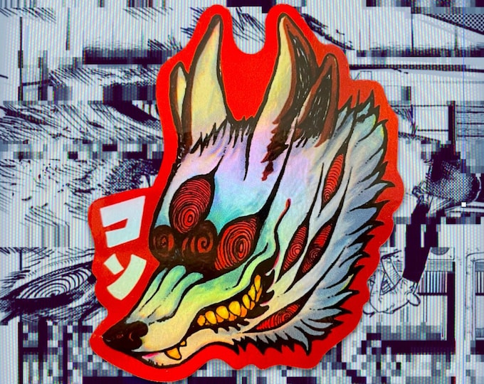 kitsune no akuma holographic stickers