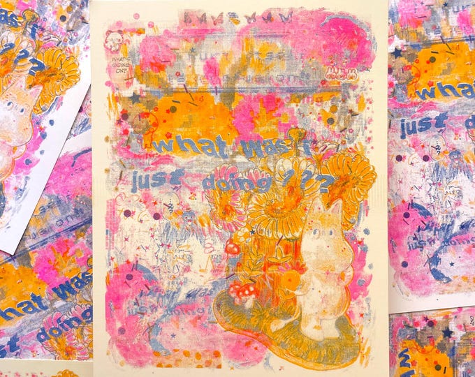 brain haze 8.5"x11" risograph art print