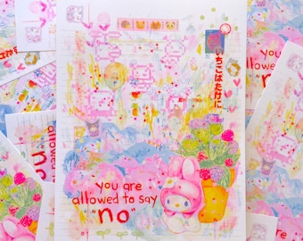 self care 8.5"x11" risograph art print