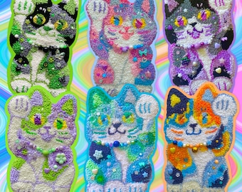 colorful lucky cat stickers