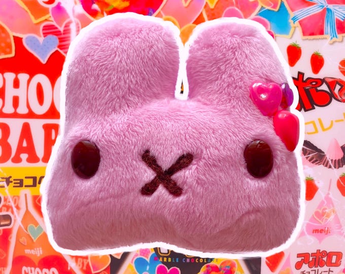 lovely hearts handmade plush bunny charm