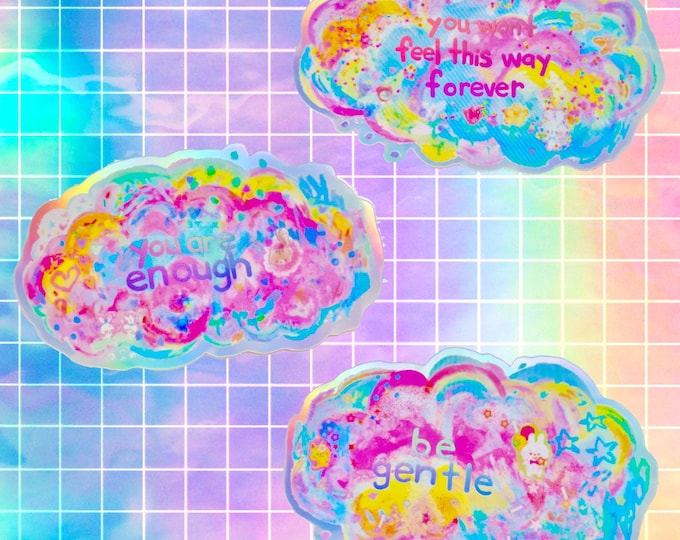 tender thoughts holo stickers