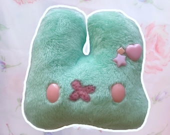 mint rose plush bunny charm