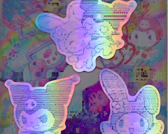 holo lovely bunny stickers