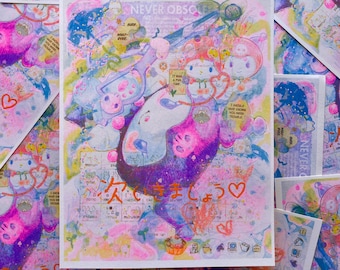 letʻs move on 8.5"x11" risograph art print