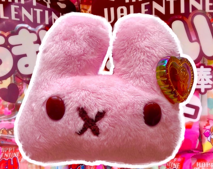 choco heart handmade bunny plush charm