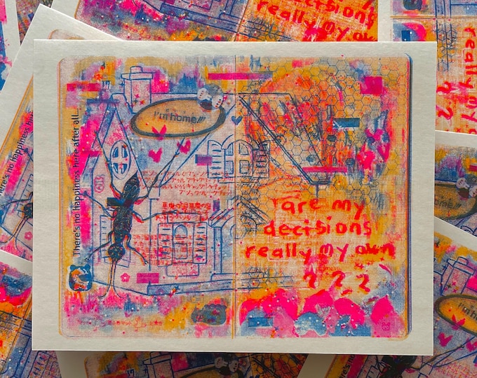 altered neurotransmission 8.5"x11" risograph art print