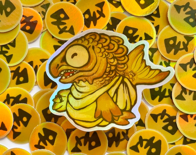 holographic goldie sticker