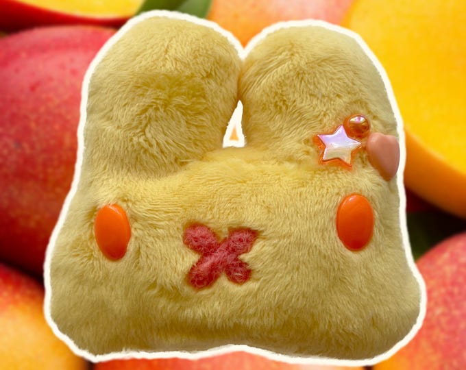 plush mango bunny charm