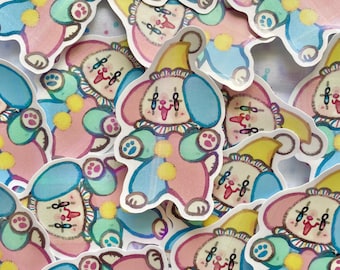 clown puppy sticker