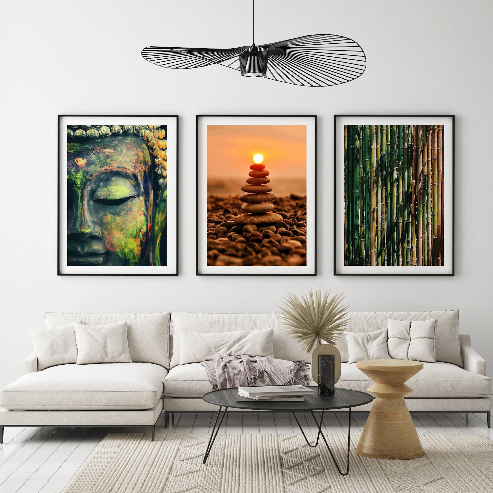 Set of 3 Sunset Buddha Wall Art Zen Wall Art Poster Buddha Etsy UK