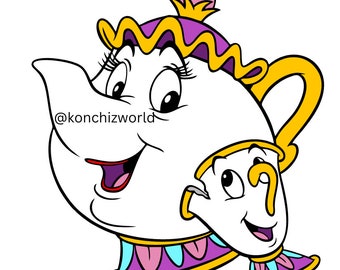 Chip & Mrs. Potts SVG File