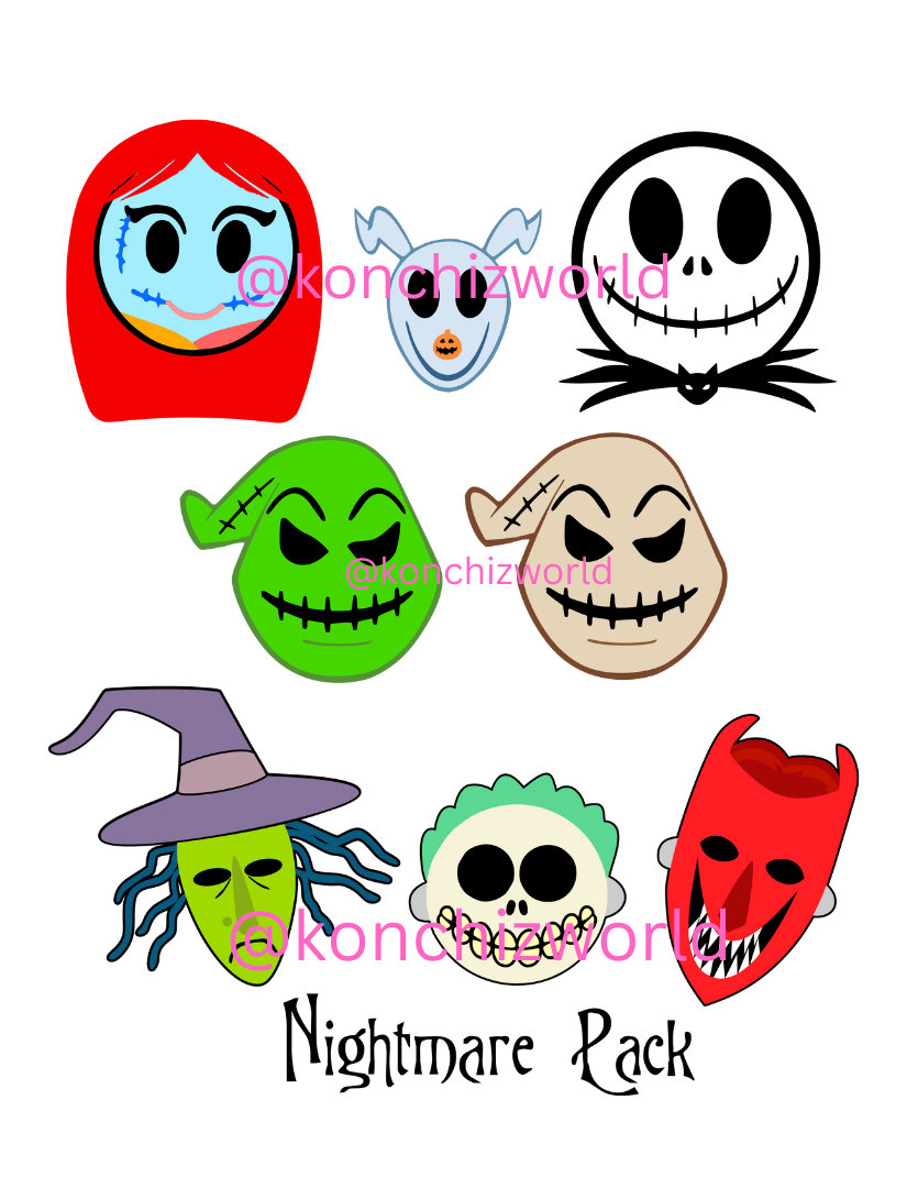 Nightmare Before Christmas Emoji Pack PNG/SVG Files Etsy