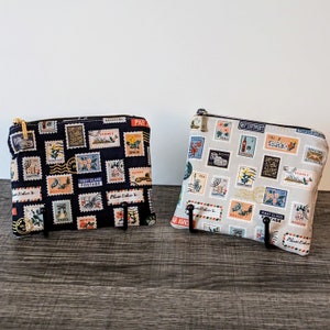 Pochette à fermeture éclair en coton, estampe, porte-monnaie, porte-cartes en tissu, trousse à maquillage, trousse