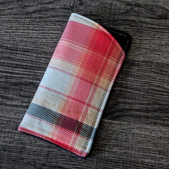 Fashion Plaid Glasses Case - Black, White, Pink Pink Plaid Cotton Eyeglass Pouch, Fabric Sunglasses Case - Etsy main image 3