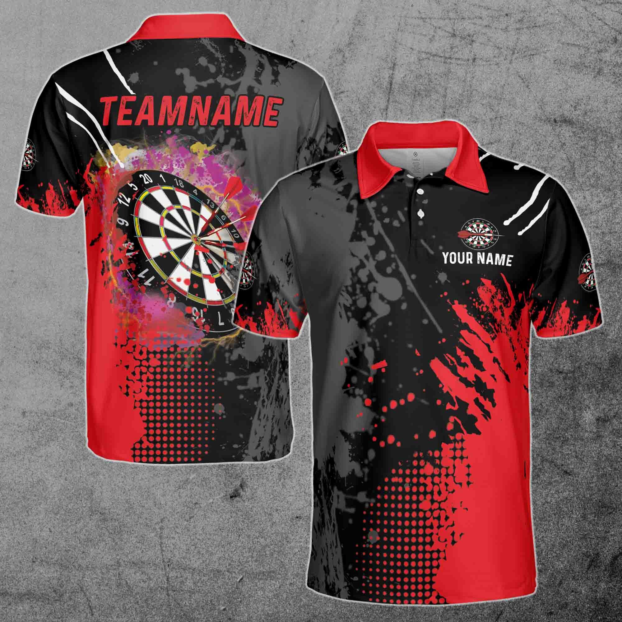 Discover Custom Name Team Name Red Darts Arrow Darts Team Men's Polo Shirt