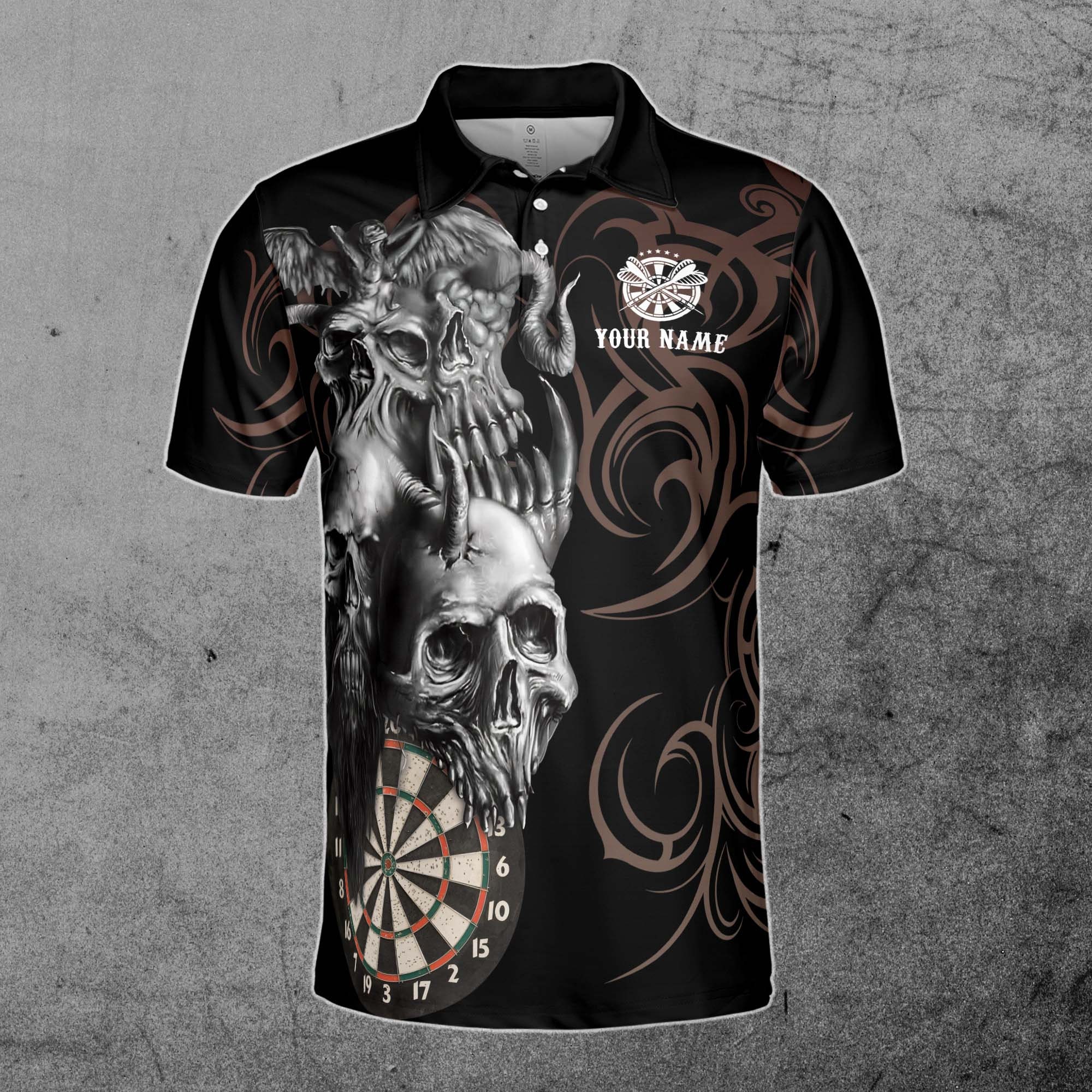 Discover Custom Darts Skull and Dragon, Darts Team 3D Polo Shirt