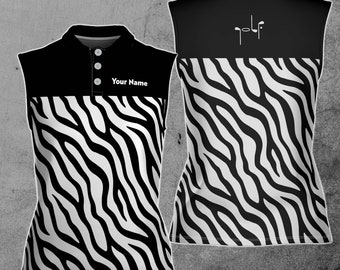 Custom Golf Lover Zebra Muster Frauen Golf Team Frauen 3D Polo Shirt Größe S-5XL