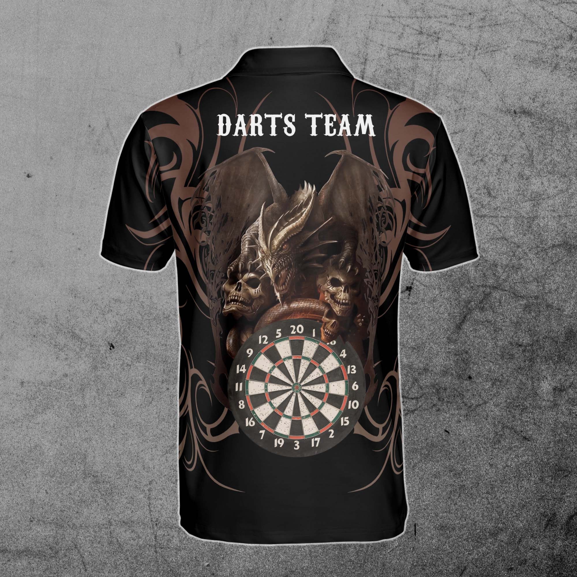 Discover Custom Darts Skull and Dragon, Darts Team 3D Polo Shirt