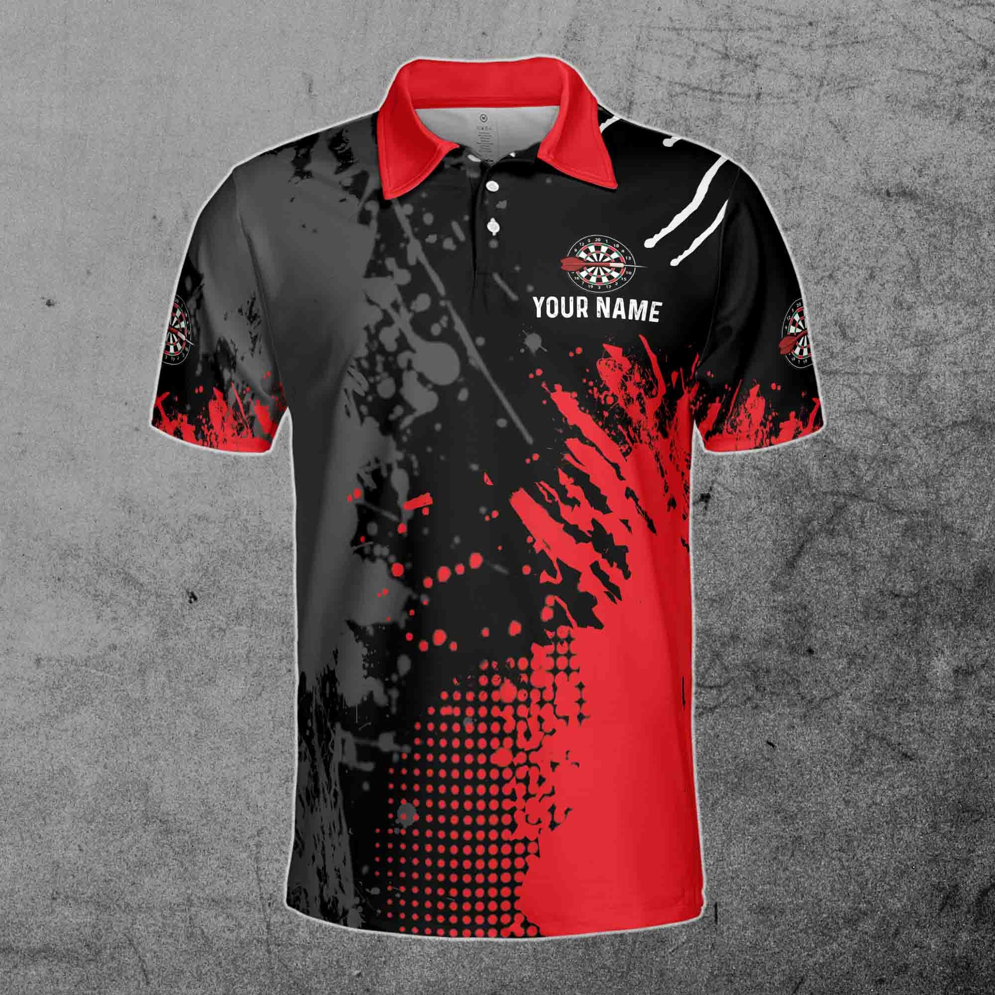 Discover Custom Name Team Name Red Darts Arrow Darts Team Men's Polo Shirt