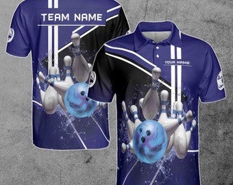 Name Team Name Wasser Bowling Ball Herren Polo-Shirt S-5XL