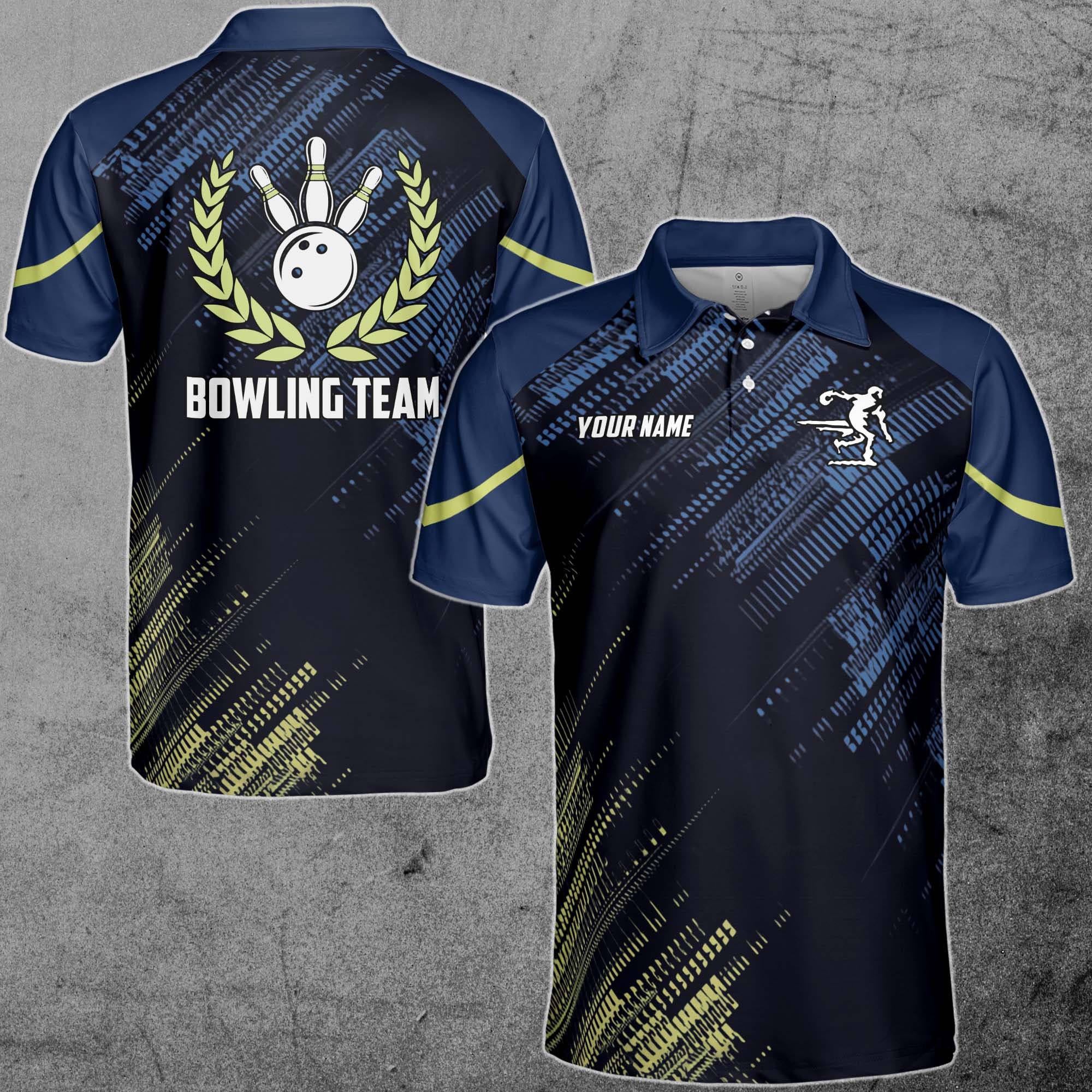 Personalize Men Bowling Shirt, Graphic Bowling Team 3D Polo Shirt Size