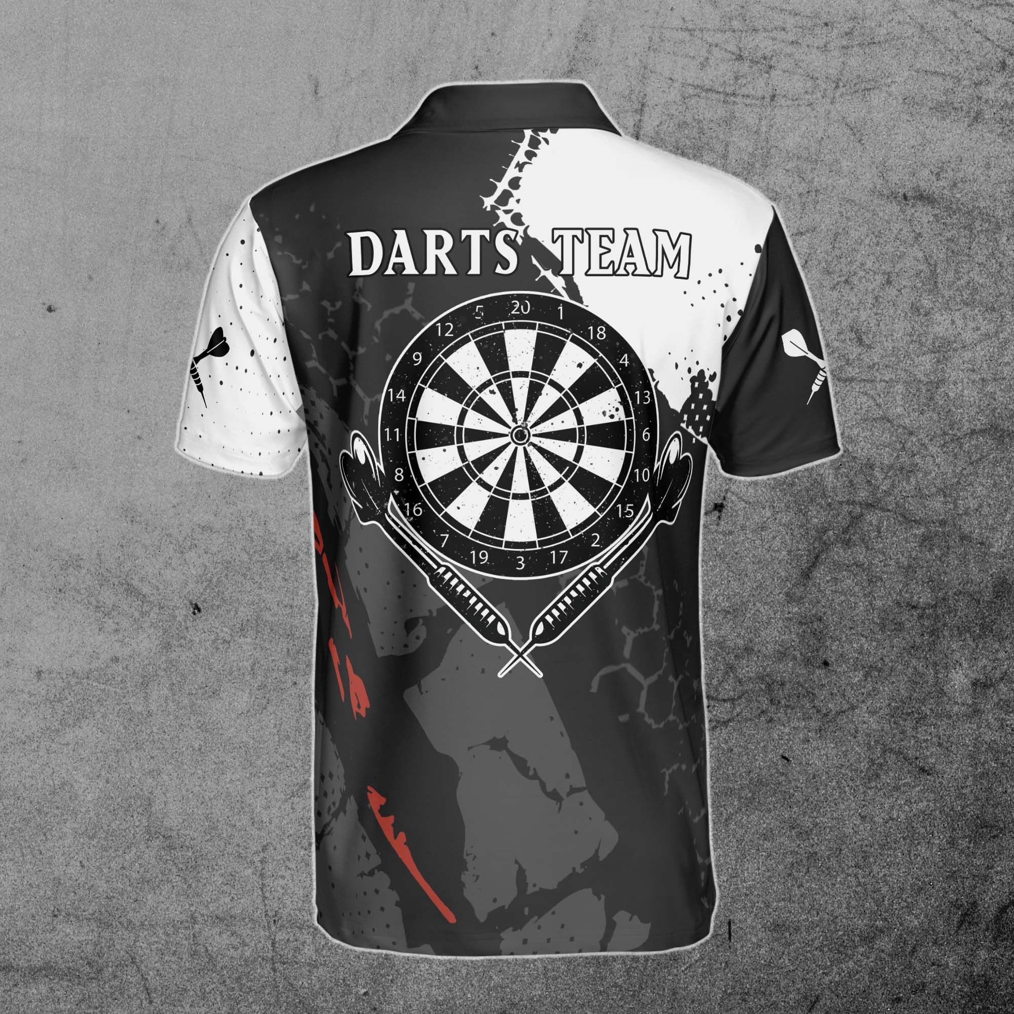 Discover Personalized Darts Shirt, Custom Darts Black and White For Team 3D Polo Shirt