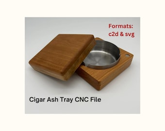 Cigar Ashtray CNC File - Woodworking Design (.c2d & .svg)