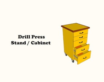 Drill Press Stand/Cabinet Mobile Cart - 42 Page Build Plan