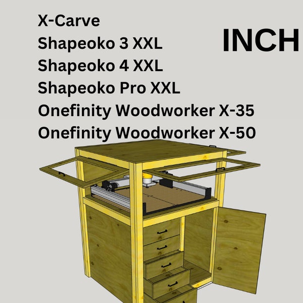 Shapeoko 4 XXL/Shapeoko Pro XXL/Onefinity Woodworker X-35/Onefinity Woodworker X-50/X-Carve/Shapeoko 3XXL-88 Page Build Plan,Cut List (Inch)