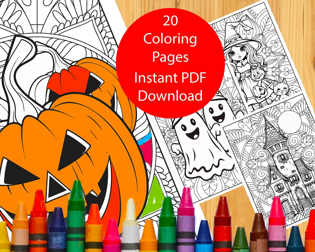 Scary Halloween Coloring Page Ghost Printable Coloring Sheet - Etsy