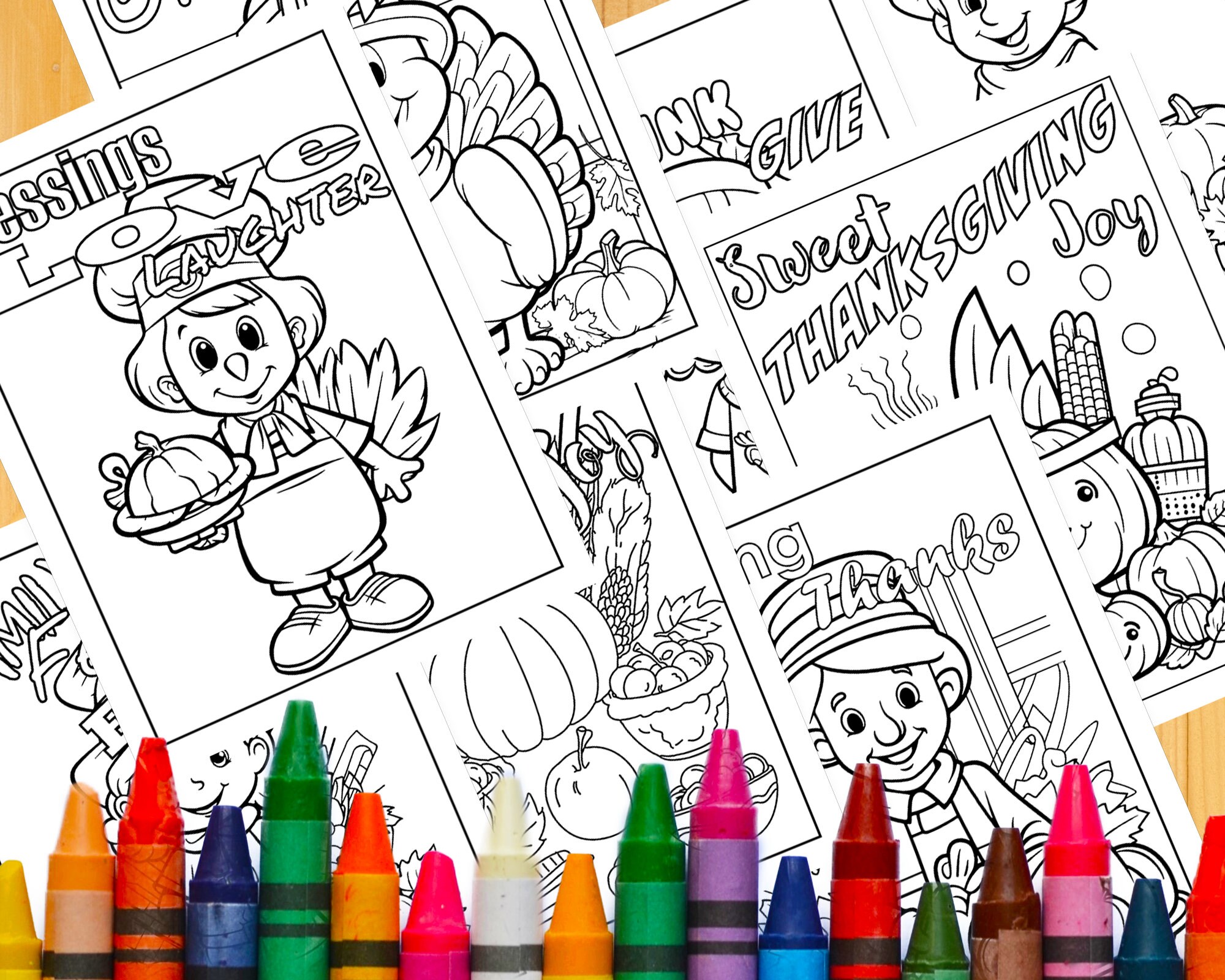 Fun Thanksgiving Coloring Page Holiday Turkey Printable Sheet Fall ...