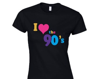 I Love The 90s Print Off Shoulder Top Retro Hen Night Women Fancy Dress 7848 I Love The 90s Print Off Shoulder Top Retro Hen Night Women Fancy Dress 7848