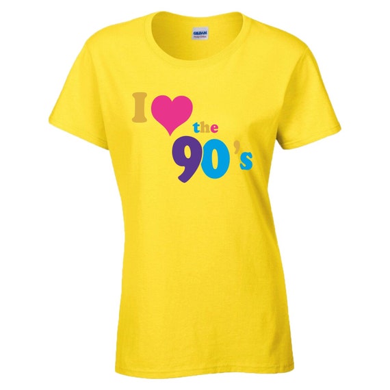 I Love the 90s T-shirt Ladies Fancy Dress 1990s Nineties Womens Adult Costume 