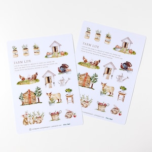 Farm Life Stickers: Rustic Planner Stickers (5x7&quot; Sheet)