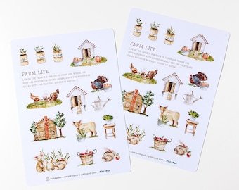Farm Life Stickers: Rustic Planner Stickers (5x7" Sheet)