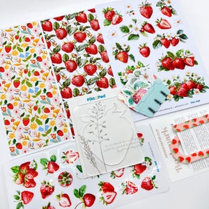 NEW! Strawberries Journal Stickers Bundle