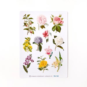 Foglio adesivo floreale vintage 5x7&quot;